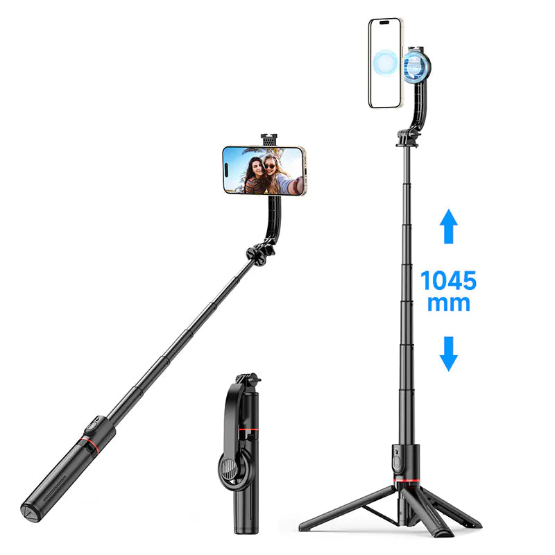 LiveLook Selfie Stick with Magnetic Stand and Light